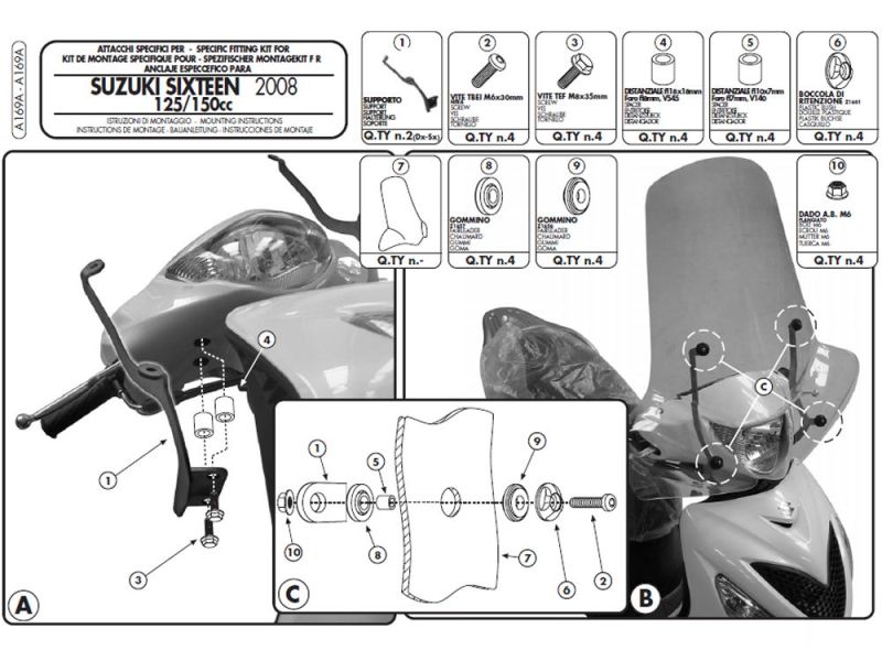 GIVI Pare-brise Airstar Suzuki Sixteen 125/150 (2008-)