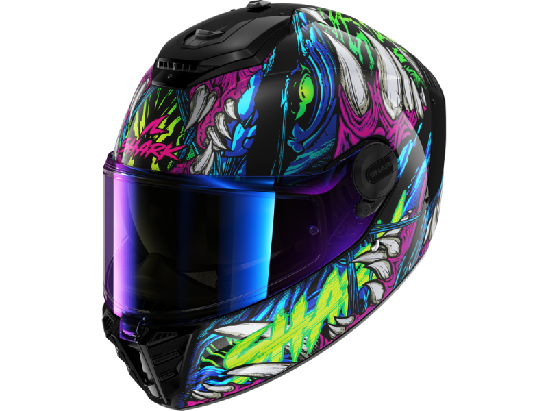 Shark Spartan RS Shaytan Integralhelm (Schwarz/Grün/Violett)
