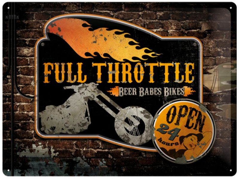 Nostalgic-Arts Plaque en tôle Full Throttle (30x40cm)