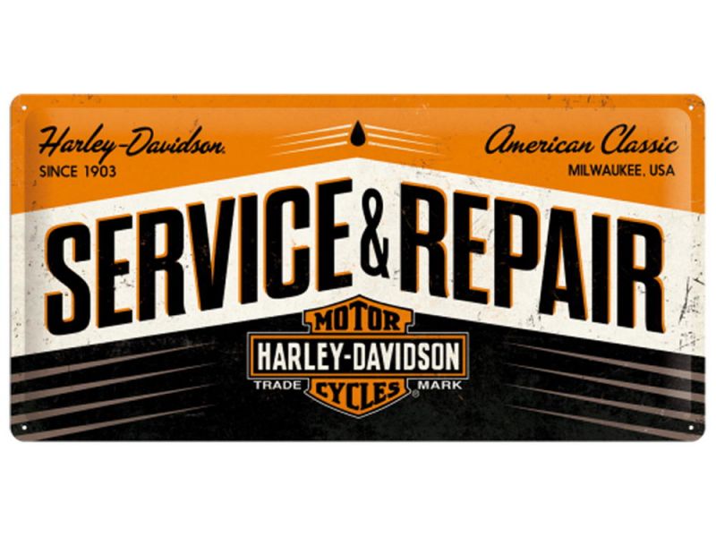 Nostalgic-Arts Harley Davidson Service & RePair Plaque en tôle (25x50cm)