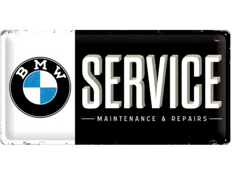 Nostalgic-Arts BMW Service Plaque en tôle (25x50cm)