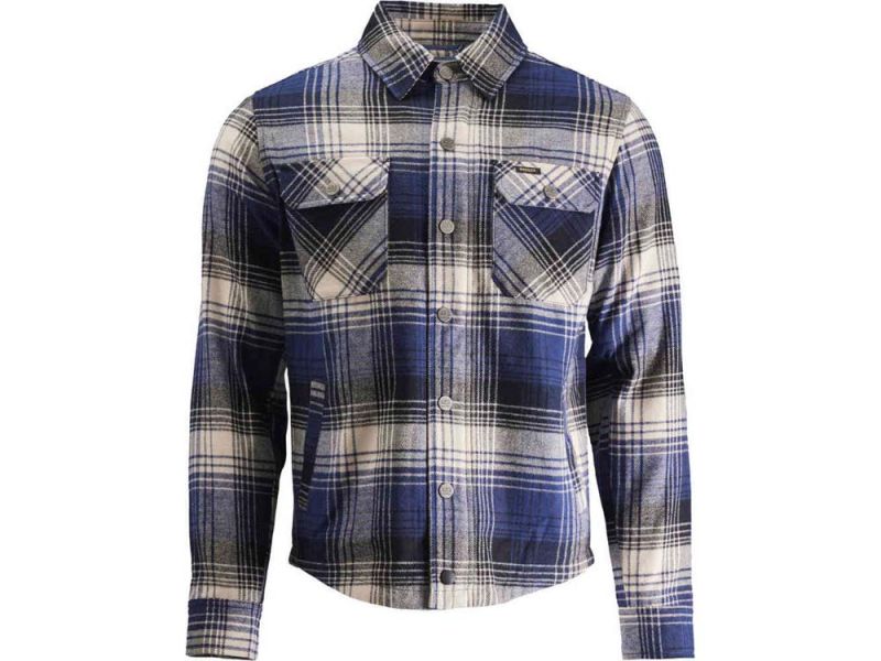 Rokker Rider Shirt Houston Motorrad-Hemd (Dunkelblau/Beige)