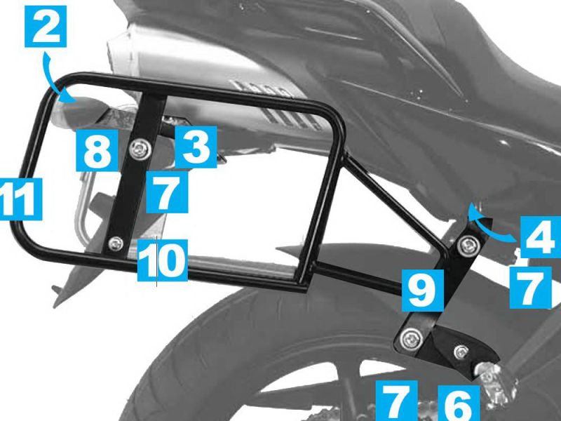 Hepco & Becker Lock-It porte-bagages Yamaha FZ 6 Fazer S2 (argent)