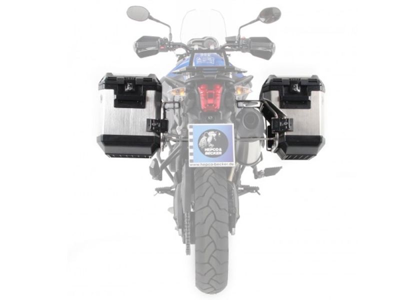 Hepco & Becker Xplorer Cutout Kit de valises latérales moto avec support Triumph Tiger 800 / XC (argent | 2011-2014)