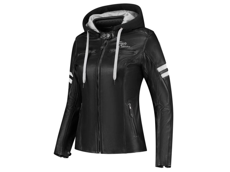 Rusty Stitches Super Joyce Hooded V2 Motorradjacke Damen (schwarz)