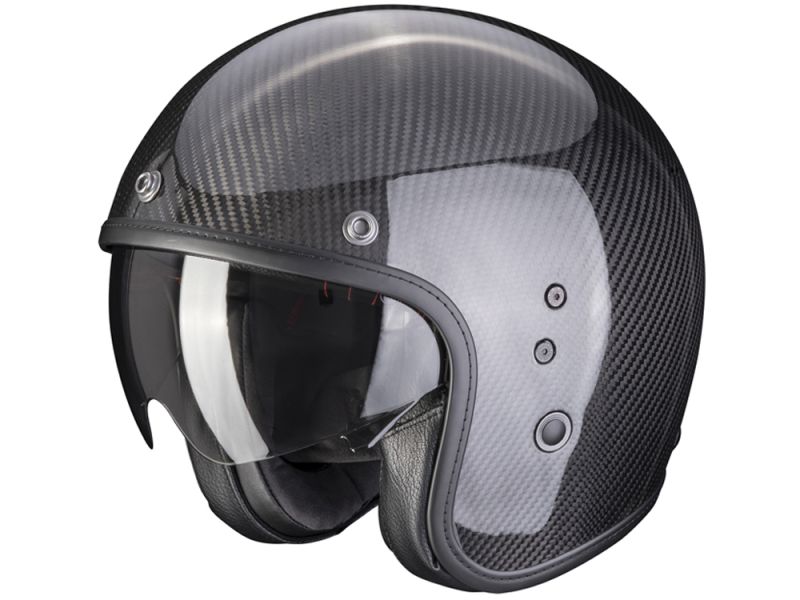 Scorpion Belfast Carbon Evo Solid casque jet (noir / carbone)