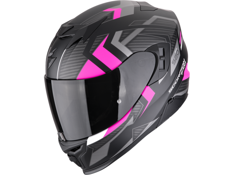 Scorpion EXO-520 EVO Air Sensus Motorradhelm (Schwarzmatt/Pink)