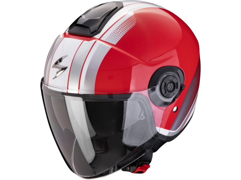 Scorpion EXO-CITY II Vel Jethelm mit Visier (Rot/Weiß)