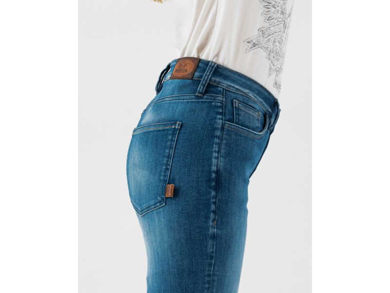 rokker Birdie Jeans moto femme (bleu)