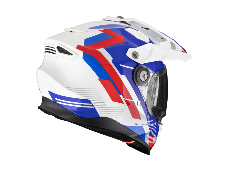 Scorpion ADF-9000 Air Patrol Motorradhelm (Weiß/Blau/Rot)