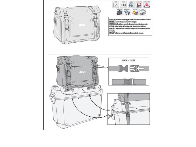 GIVI EA120 Sacoche arrière Easy Bag (15 litres)