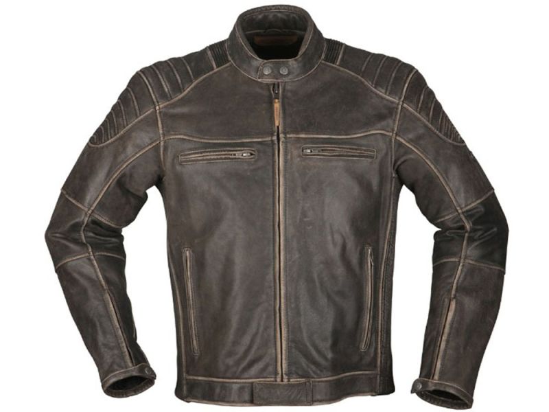 Modeka Vincent Aged blouson de moto en cuir (marron)