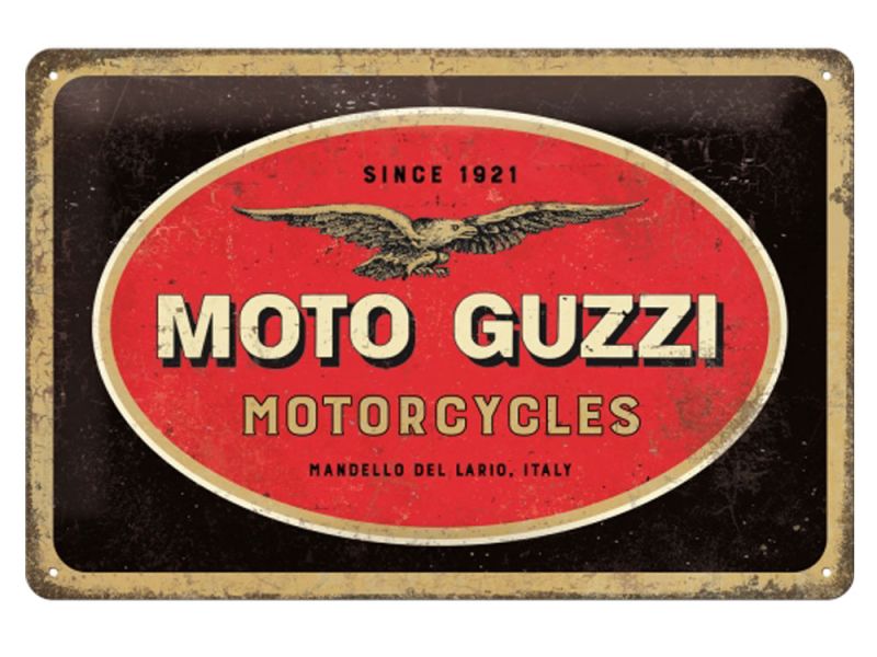 Nostalgic-Arts Logo Moto Guzzi Plaque en tôle (20x30cm)