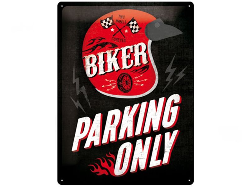 Nostalgic-Arts Biker Parking Only Plaque en tôle (30x40cm)