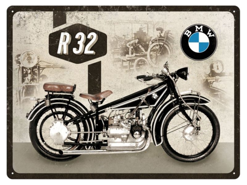 Nostalgic-Arts BMW R32 Plaque en tôle (30x40cm)