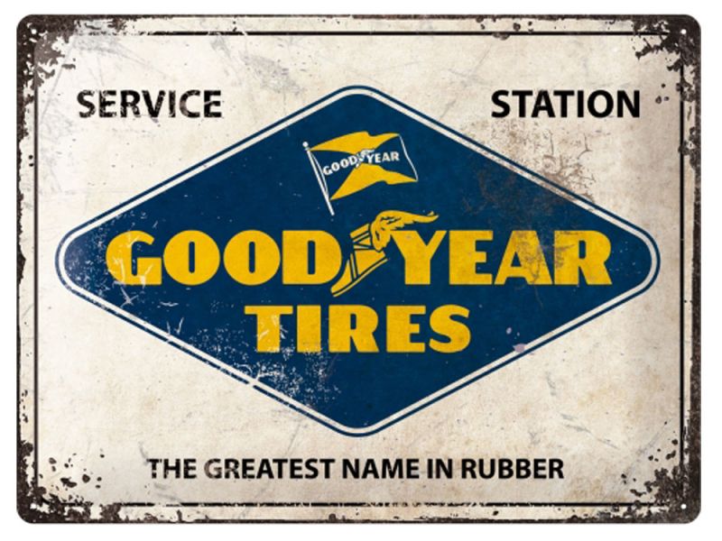 Nostalgic-Arts Goodyear Logo Plaque en tôle (30x40cm)