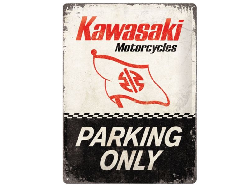 Nostalgic-Arts Kawasaki Parking Only Plaque en tôle (30x40cm)