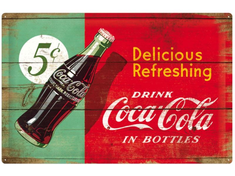 Nostalgic-Arts Coca-Cola Delicious Refreshing Plaque en métal (40x60cm)