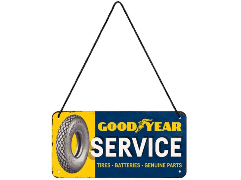 Nostalgic-Arts Goodyear Service Plaque suspendue (10x20cm)
