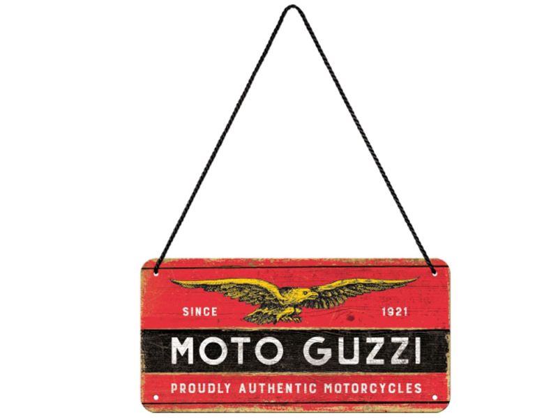 Nostalgic-Arts Logo Moto Guzzi Plaque à suspendre (10x20cm)