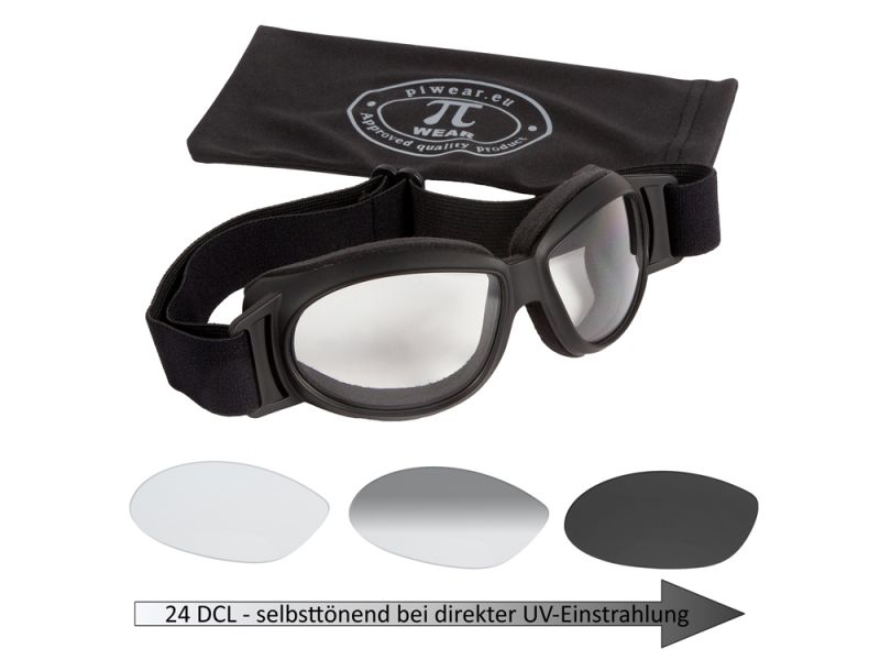 Lunettes de moto PiWear Black Hills 24 DCL (auto-teintées | noir)
