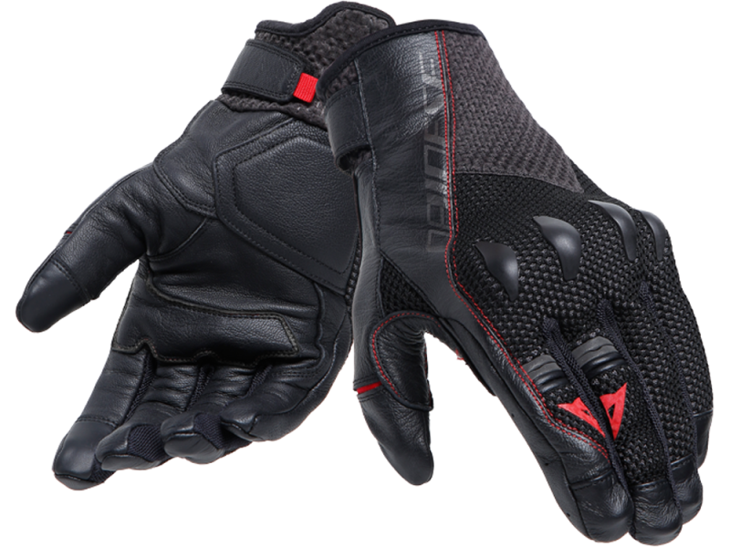 Gants de moto Dainese Karakum Ergo-Tek pour hommes (noir / rouge)