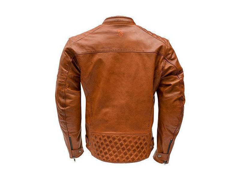 Rusty Stitches Jari blouson de moto en cuir avec suremballage (marron)
