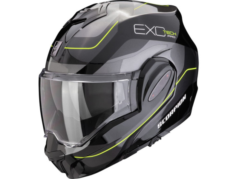 Scorpion Exo-Tech Evo Pro Commuta Klapphelm (Schwarz/Silber/Gelb)