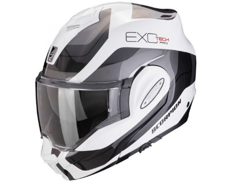 Scorpion EXO-TECH EVO PRO Commuta Klapphelm (Weiß/Silber)
