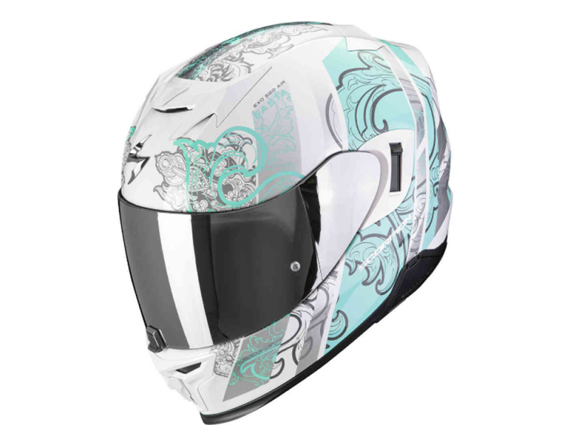 Scorpion Exo-520 Evo Air Fasta Integralhelm (Weiß/Hellblau)