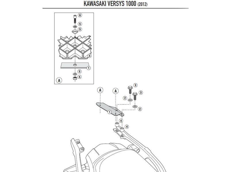 GIVI Monolock SR porte-bagages Kawasaki Versys 1000 (2012-)