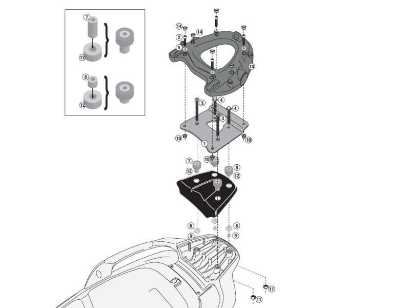 GIVI Monokey SR Pont à bagages Piaggio MP3 500ie LT Sport / Business (2014-)