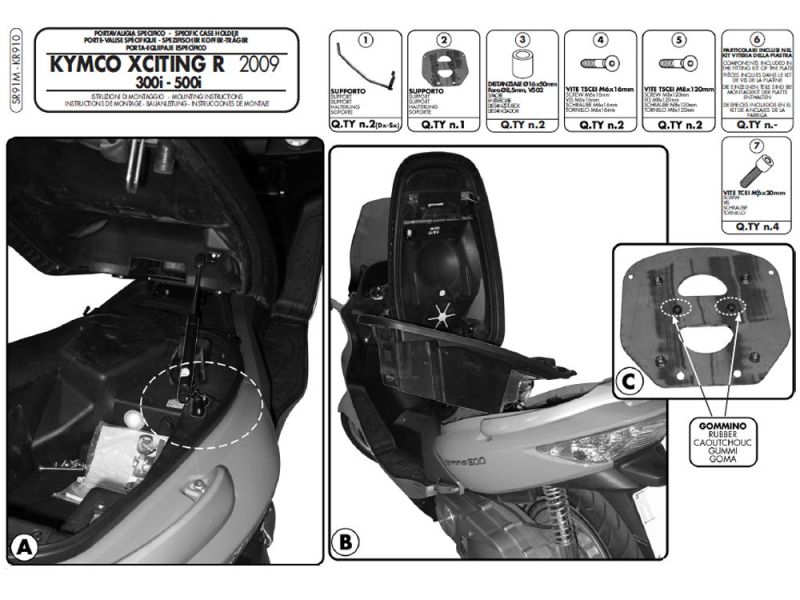 GIVI Monolock SR porte-bagages Kymco X-Citing 300i / 500i EVO (2010-)