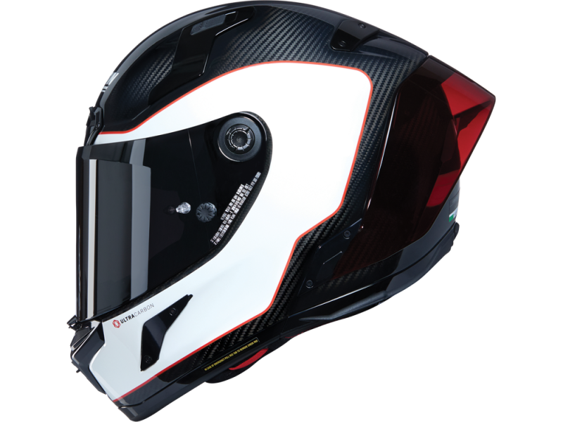 Nolan X-804 RS Ultra Carbon Asso Di Picche 343 Motorradhelm (Weiß/Rot/Carbon)